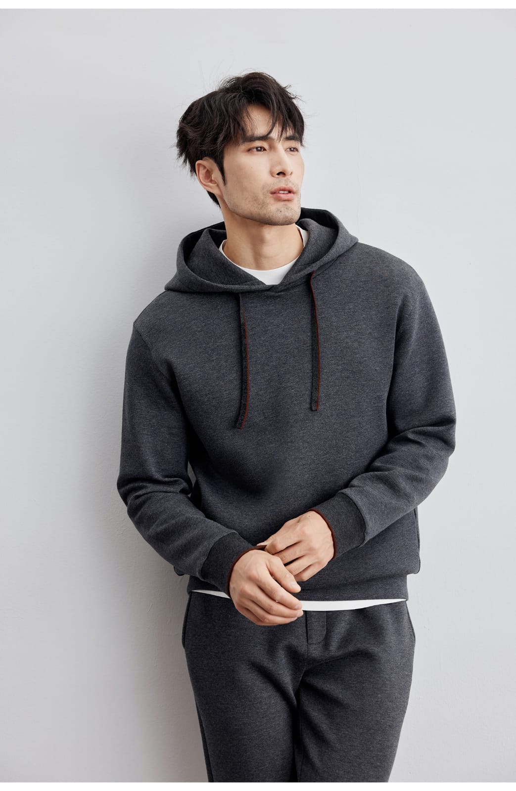 AUTUMN CASUAL WOOL BLEND HOODED SWEATSHIRT