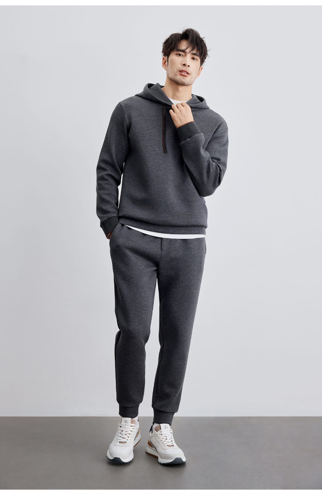 AUTUMN CASUAL WOOL BLEND HOODED SWEATSHIRT