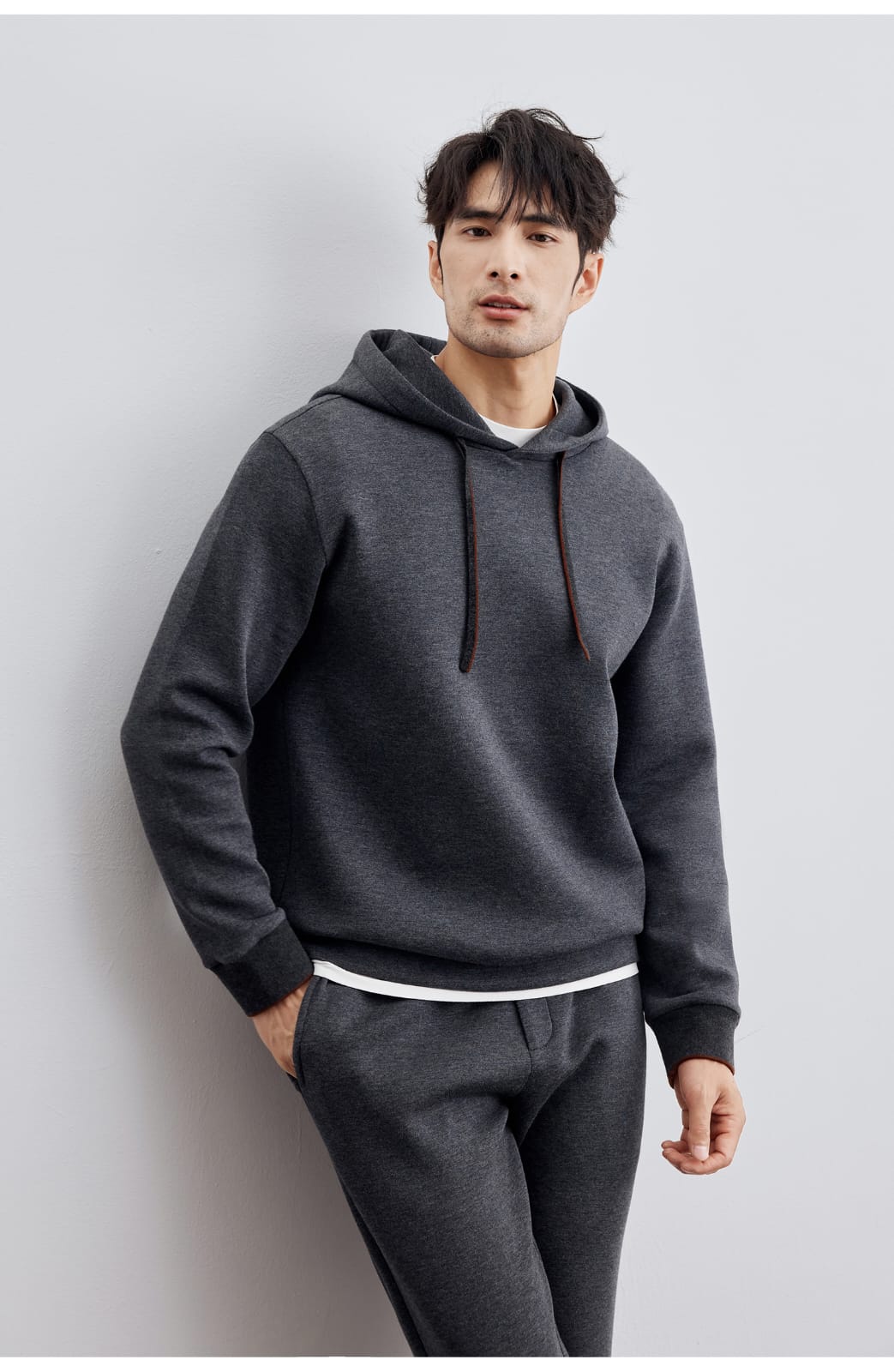 AUTUMN CASUAL WOOL BLEND HOODED SWEATSHIRT