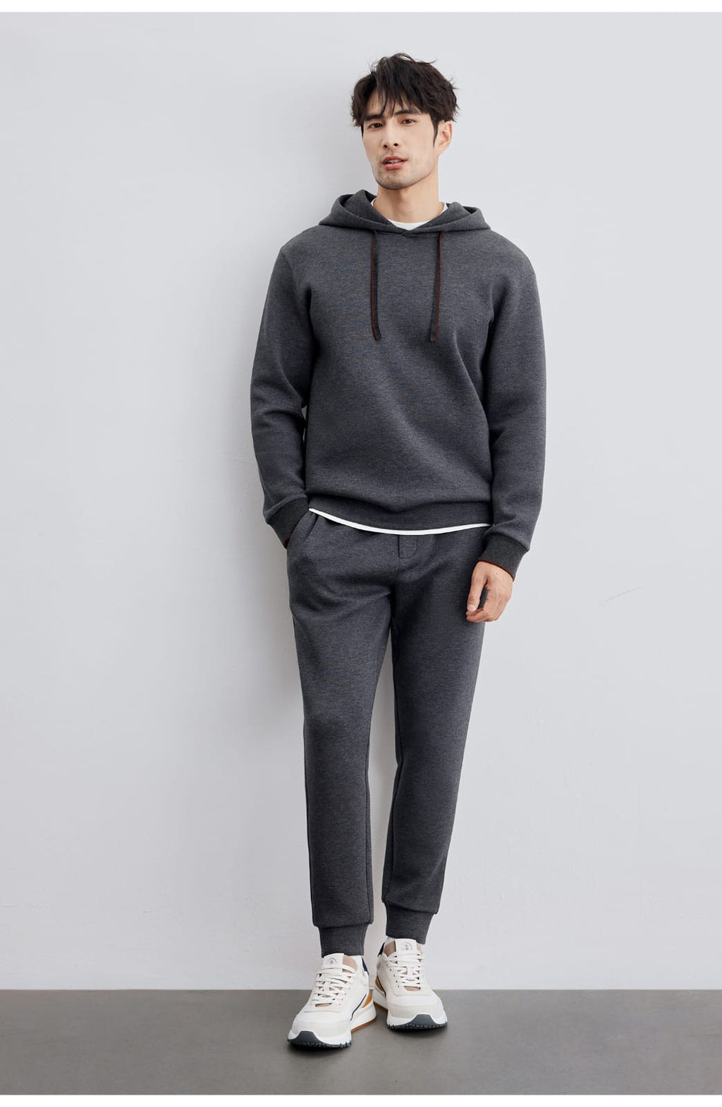 AUTUMN CASUAL WOOL BLEND HOODED SWEATSHIRT