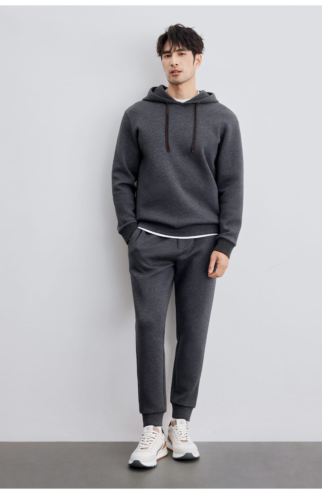 AUTUMN CASUAL WOOL BLEND HOODED SWEATSHIRT