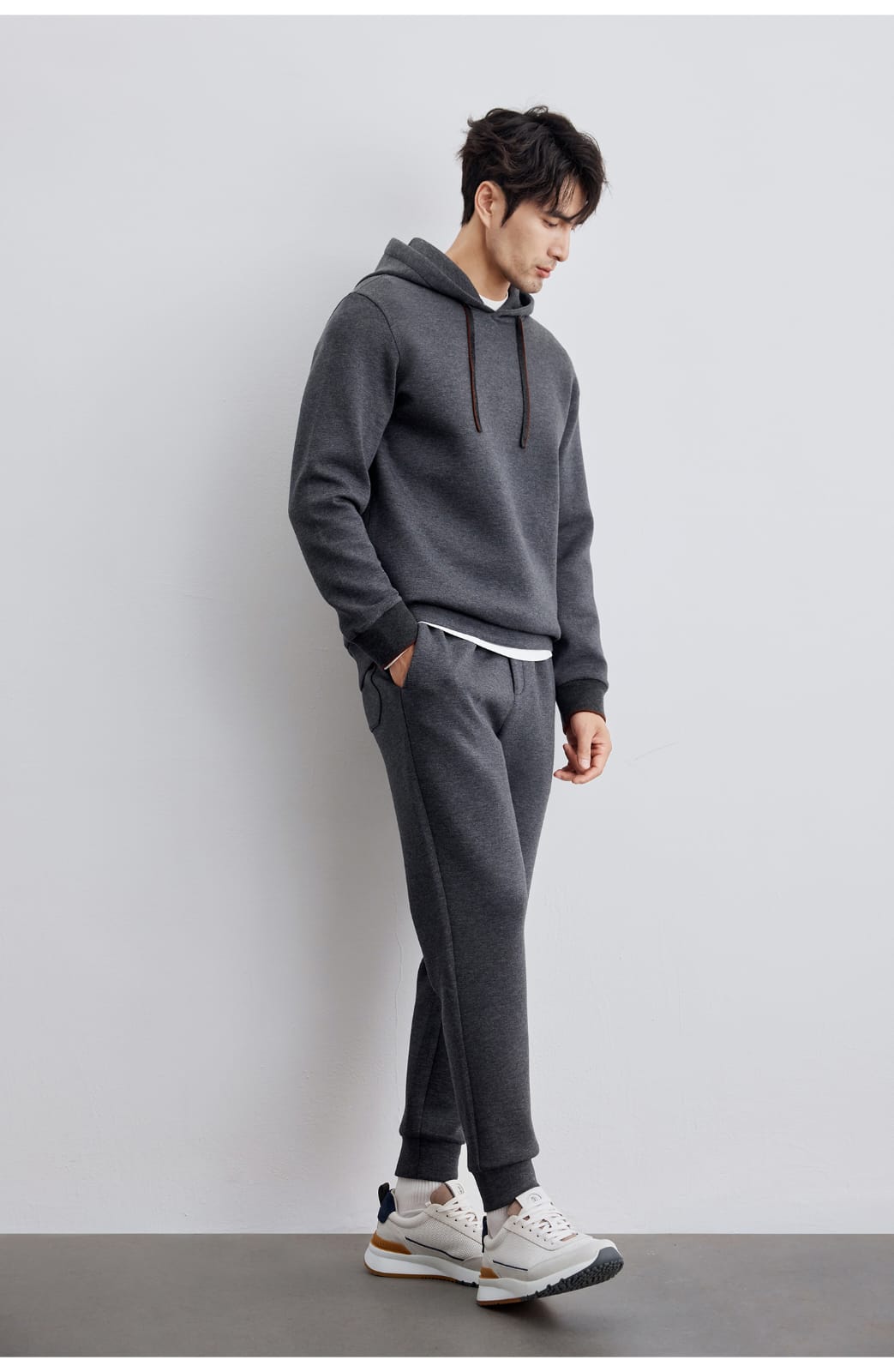 AUTUMN CASUAL WOOL BLEND HOODED SWEATSHIRT