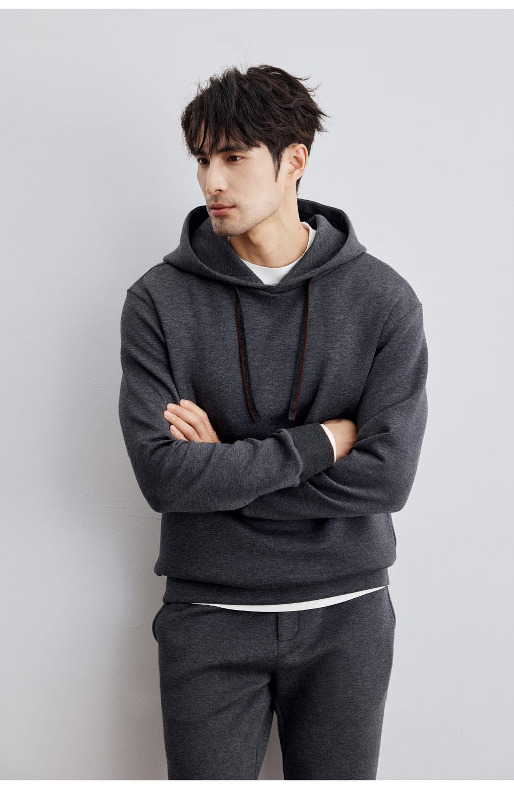 AUTUMN CASUAL WOOL BLEND HOODED SWEATSHIRT