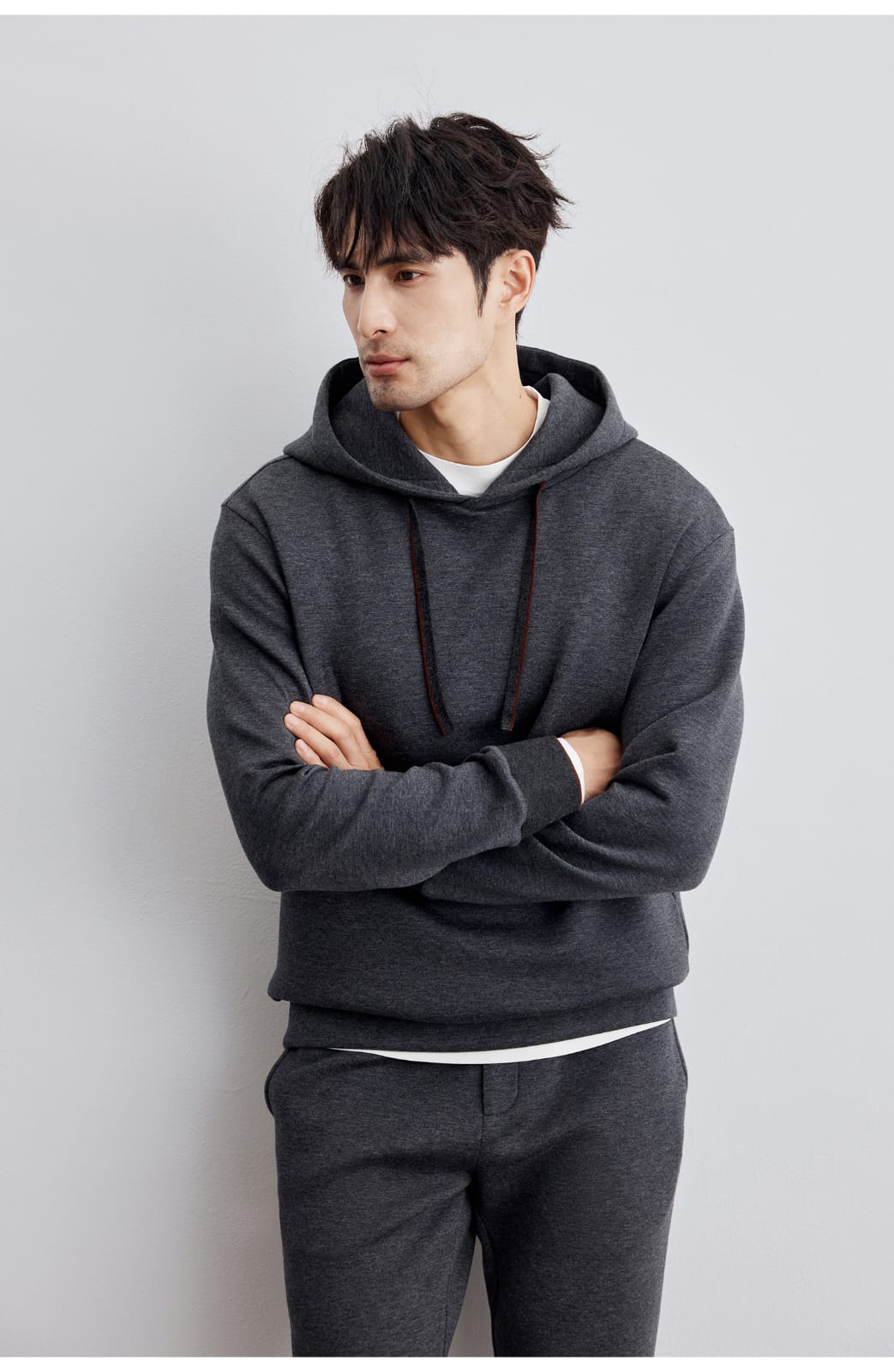 AUTUMN CASUAL WOOL BLEND HOODED SWEATSHIRT