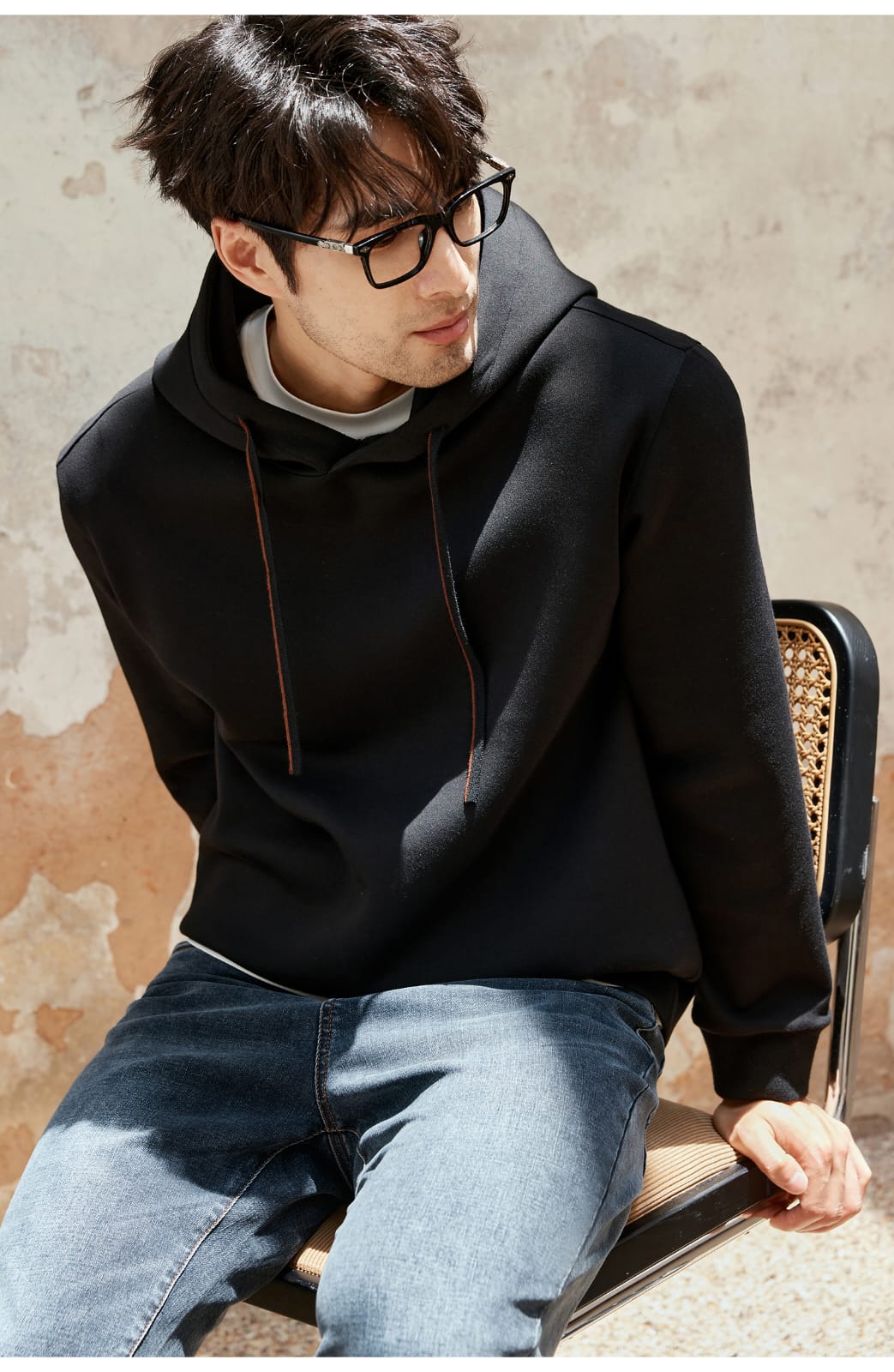 AUTUMN CASUAL WOOL BLEND HOODED SWEATSHIRT