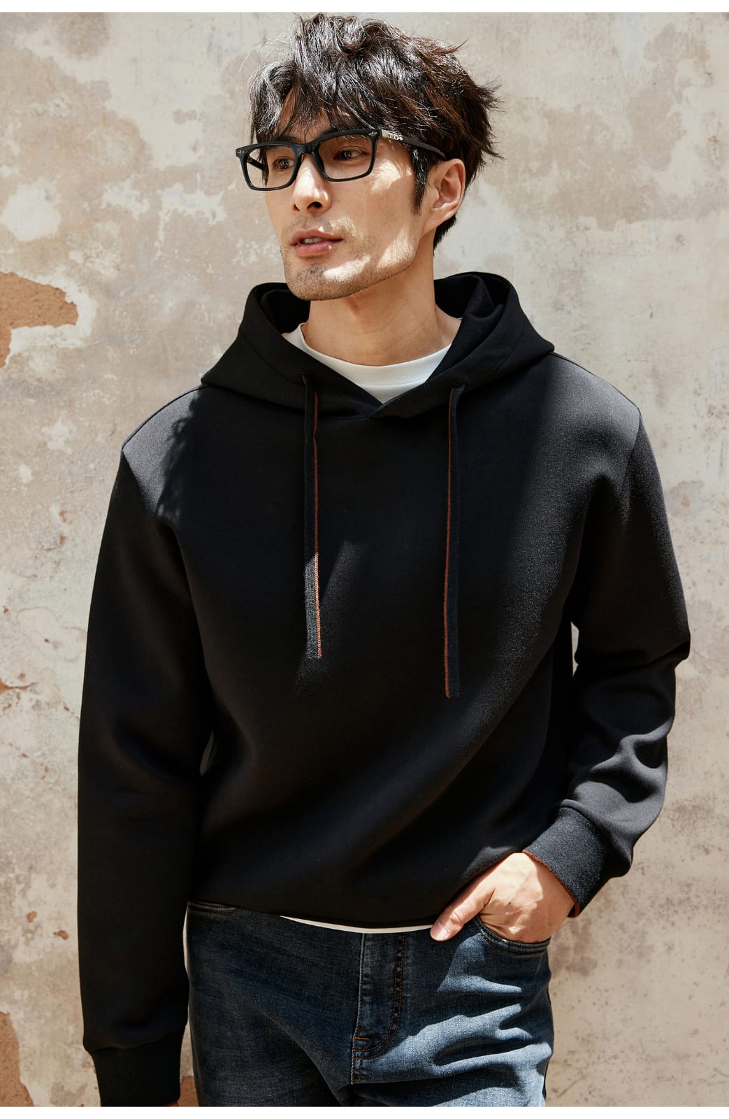 AUTUMN CASUAL WOOL BLEND HOODED SWEATSHIRT