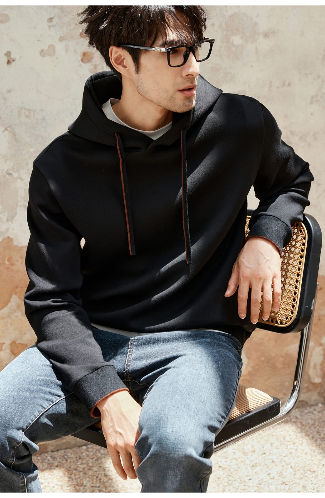 AUTUMN CASUAL WOOL BLEND HOODED SWEATSHIRT