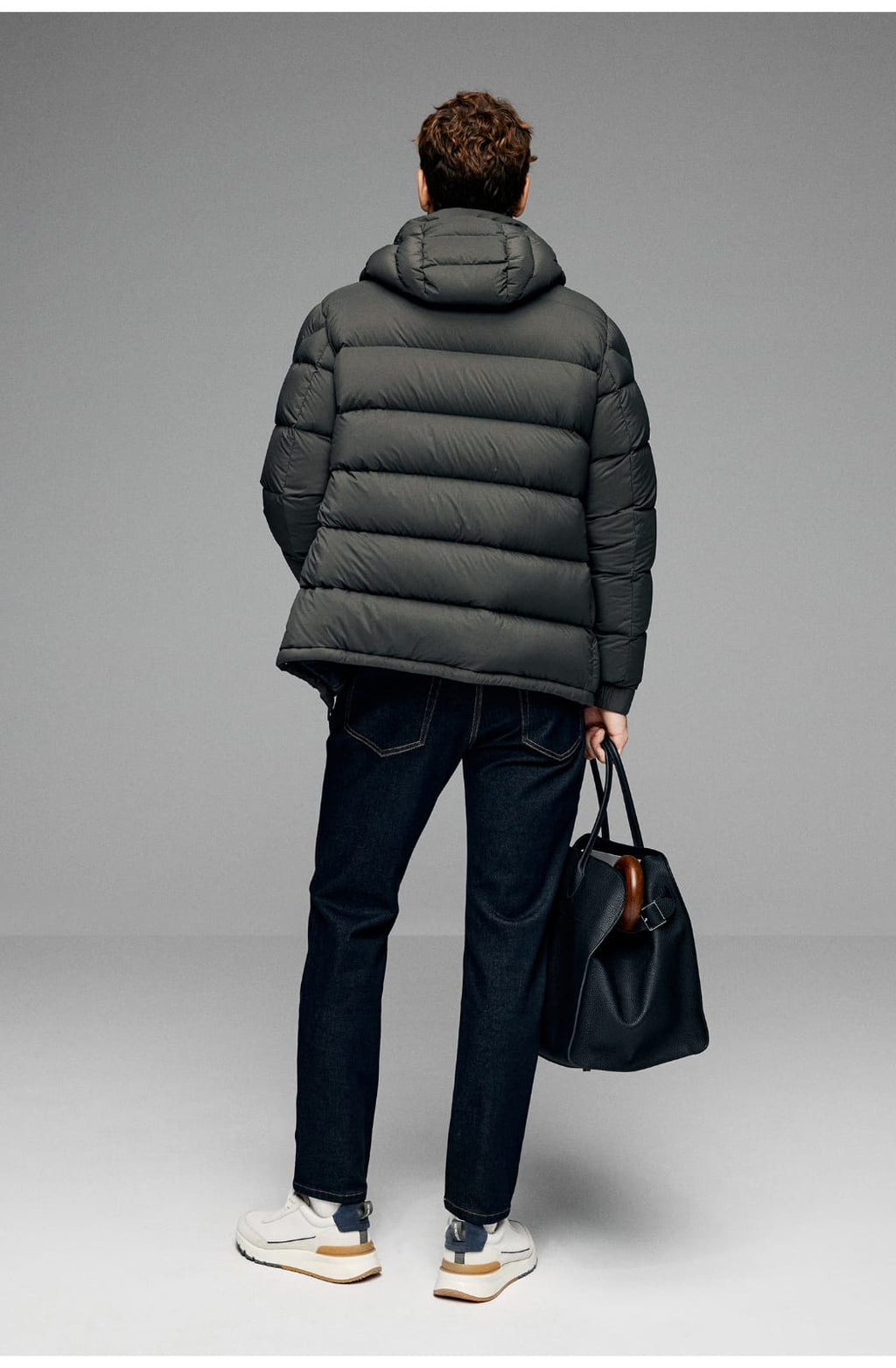 BUSINESS DOWNCOAT FLUFFY WARM HOODED GOOSE DOWN JACKET