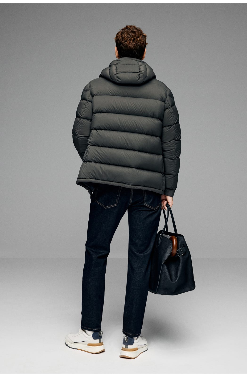 BUSINESS DOWNCOAT FLUFFY WARM HOODED GOOSE DOWN JACKET