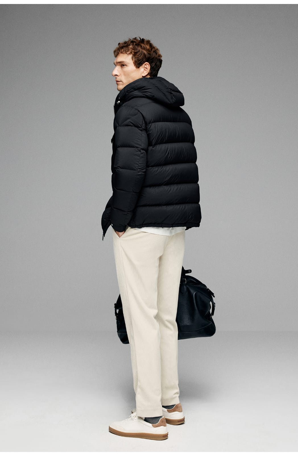 BUSINESS DOWNCOAT FLUFFY WARM HOODED GOOSE DOWN JACKET
