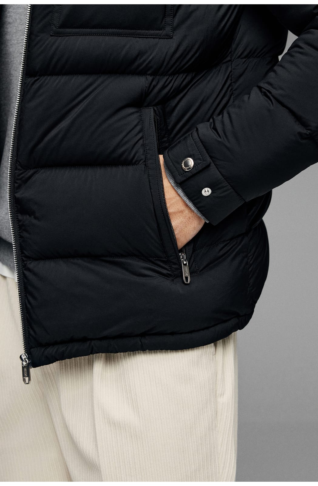 BUSINESS DOWNCOAT FLUFFY WARM HOODED GOOSE DOWN JACKET