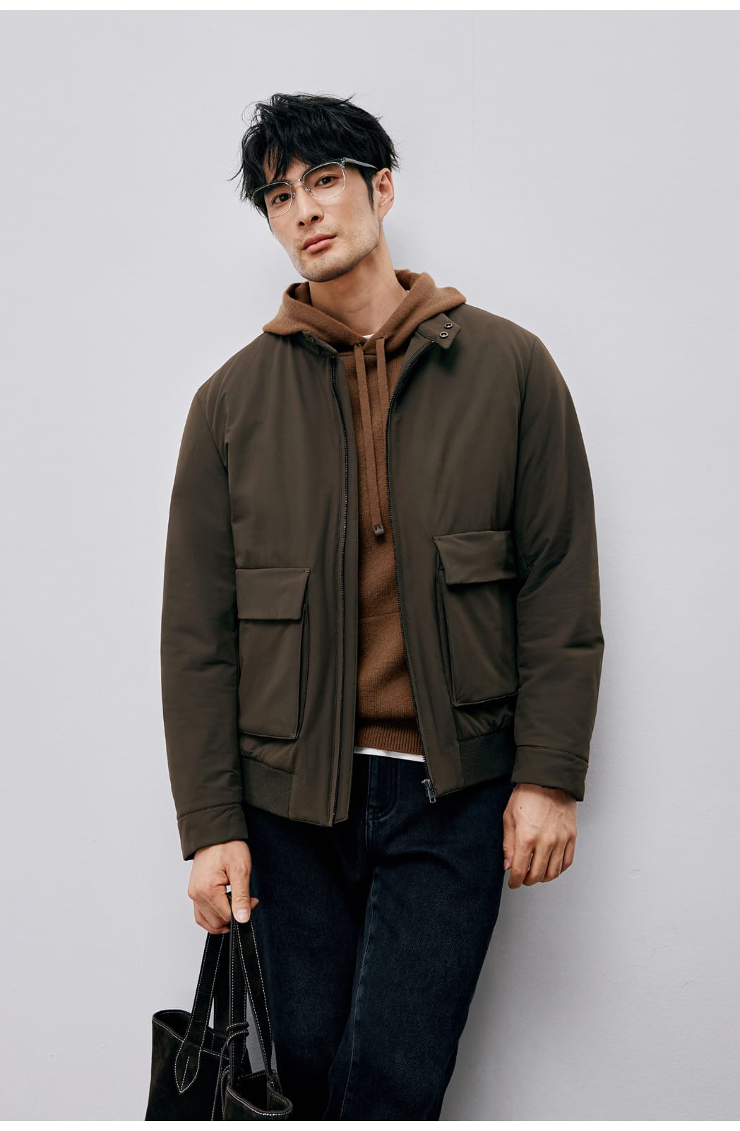 ITALIAN STYLE LIGHTWEIGHT THERMAL STAND COLLAR JACKET
