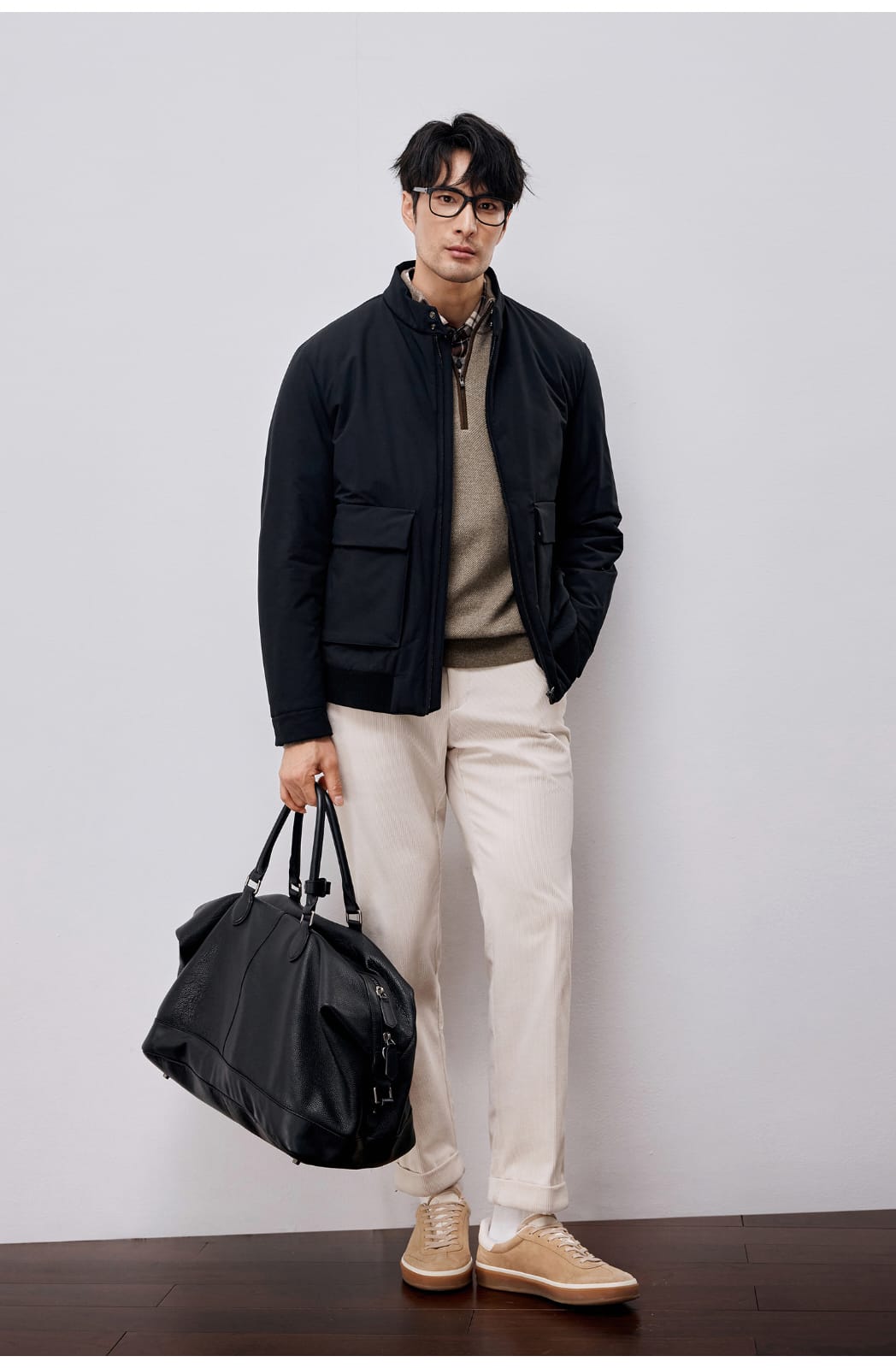 ITALIAN STYLE LIGHTWEIGHT THERMAL STAND COLLAR JACKET