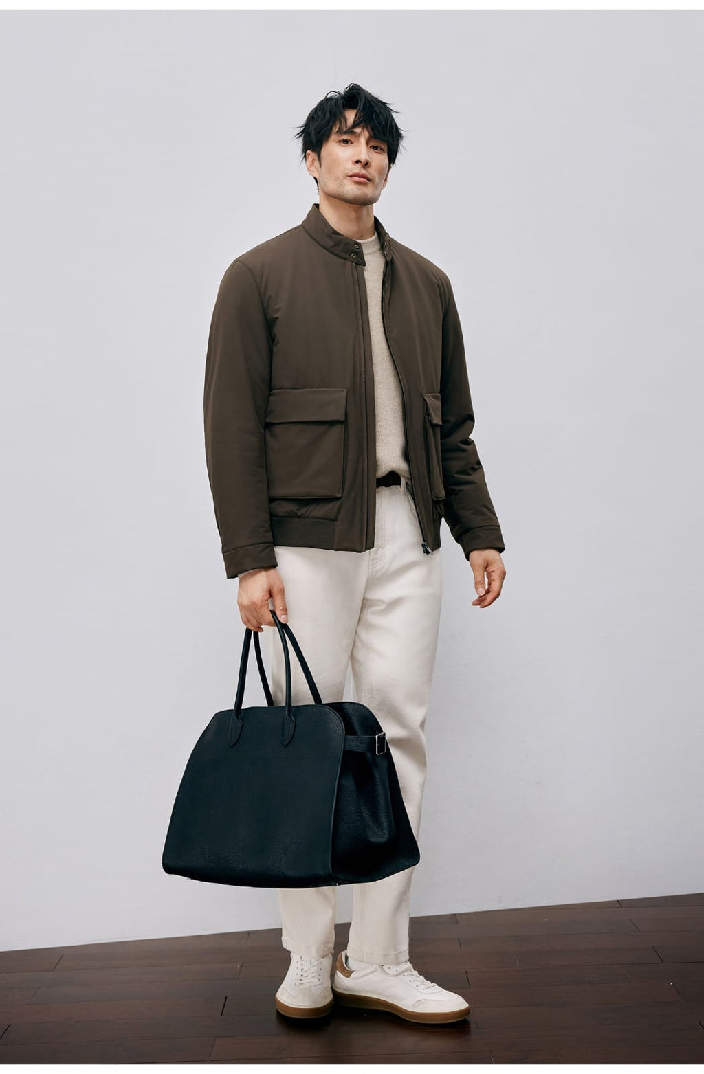 ITALIAN STYLE LIGHTWEIGHT THERMAL STAND COLLAR JACKET