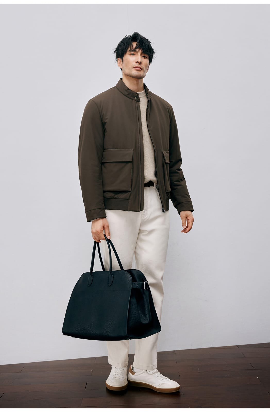 ITALIAN STYLE LIGHTWEIGHT THERMAL STAND COLLAR JACKET