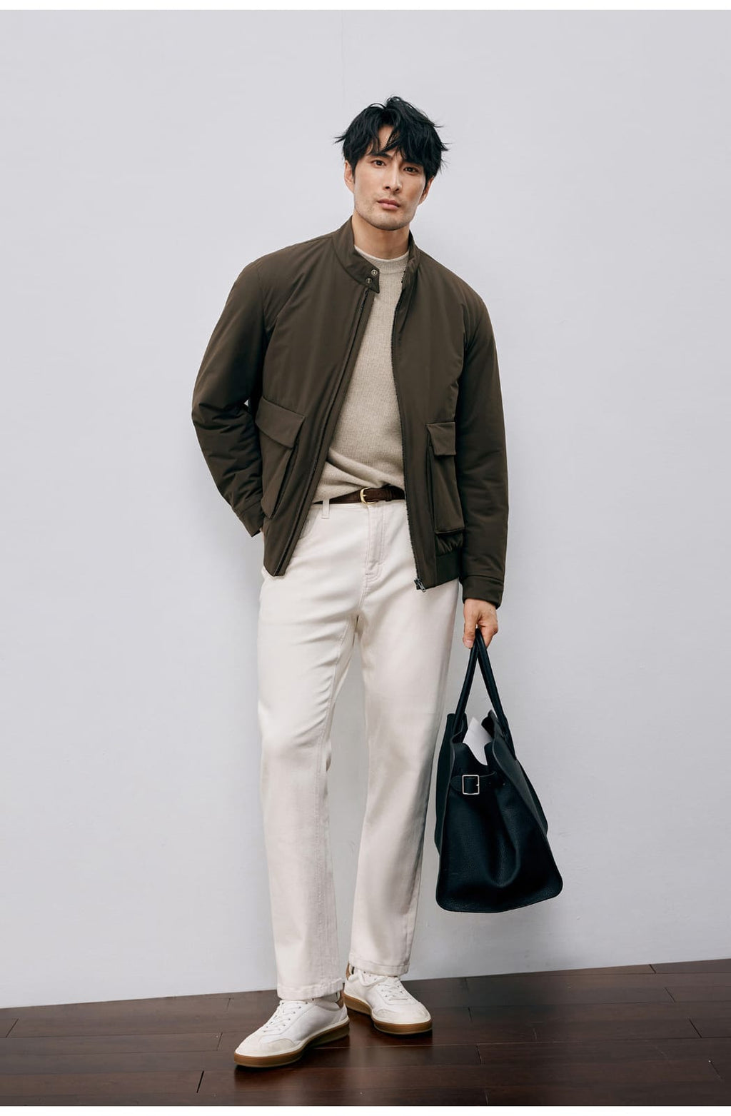 ITALIAN STYLE LIGHTWEIGHT THERMAL STAND COLLAR JACKET