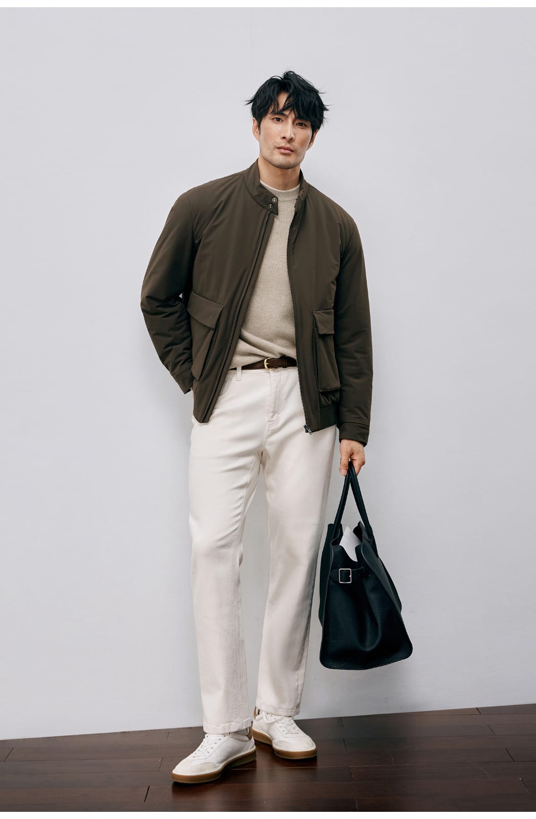 ITALIAN STYLE LIGHTWEIGHT THERMAL STAND COLLAR JACKET