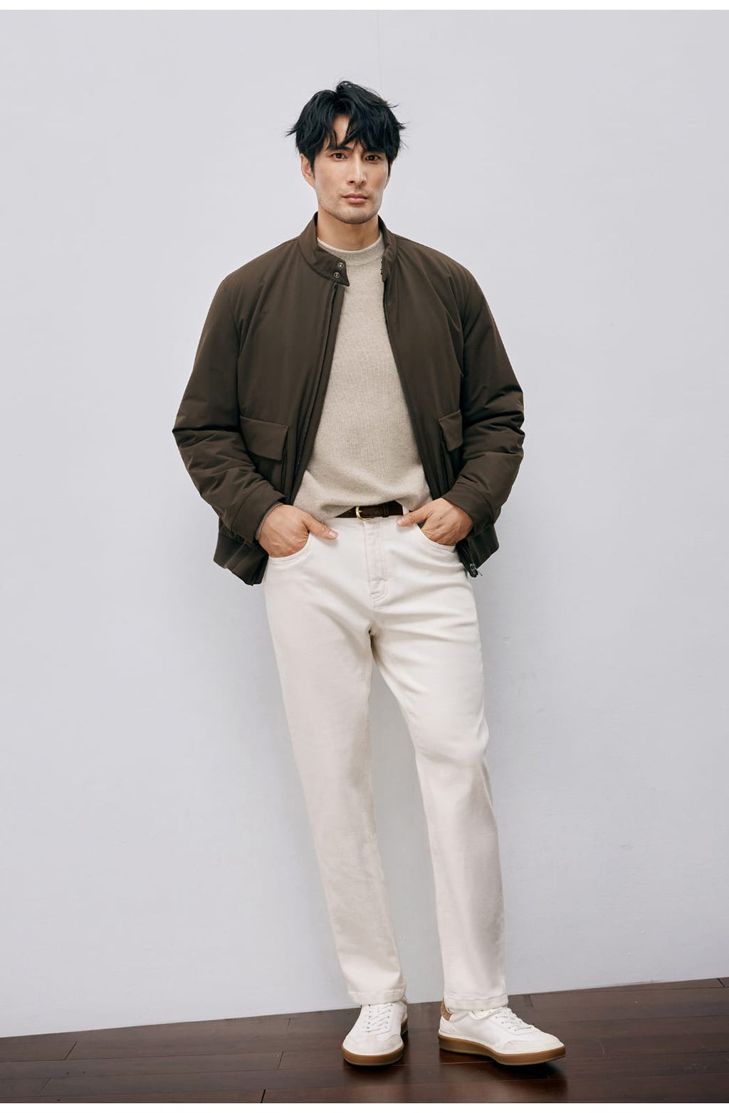 ITALIAN STYLE LIGHTWEIGHT THERMAL STAND COLLAR JACKET