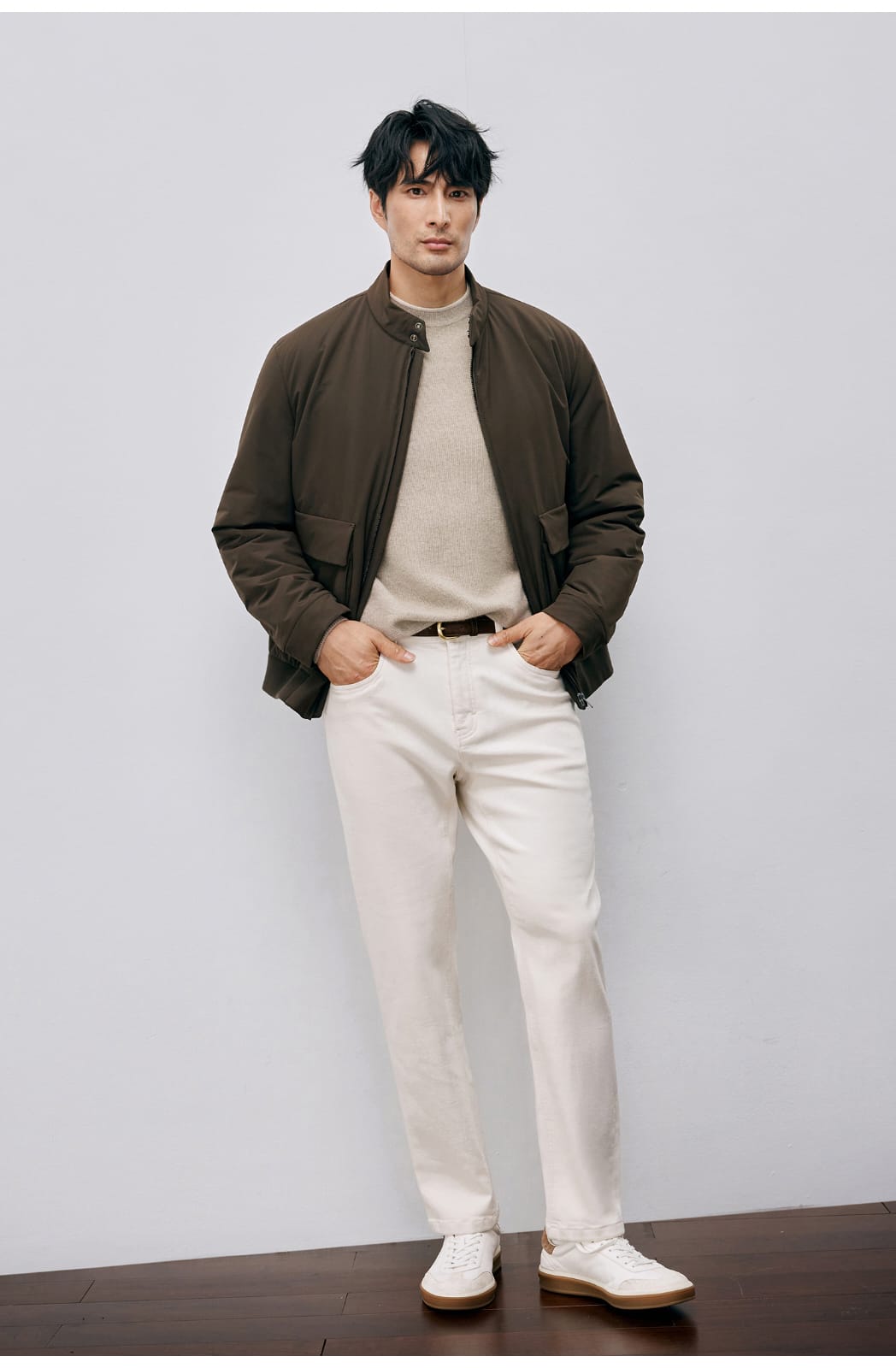 ITALIAN STYLE LIGHTWEIGHT THERMAL STAND COLLAR JACKET