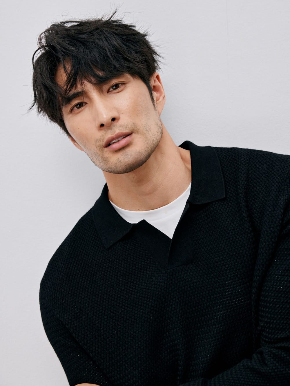 ELEGANT TASMANIAN WOOL CASHMERE WINTER POLO SWEATER