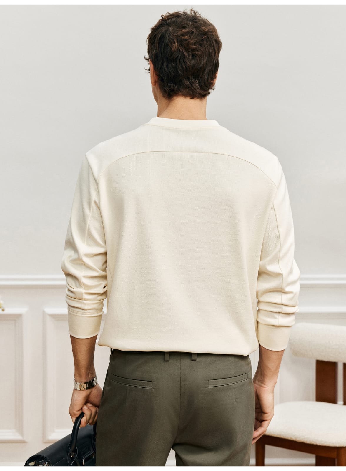 PREMIUM SUPIMA COTTON JACQUARD LONG SLEEVE T-SHIRT