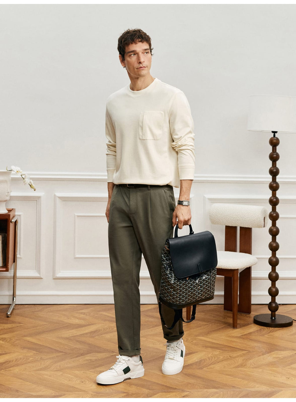 PREMIUM SUPIMA COTTON JACQUARD LONG SLEEVE T-SHIRT