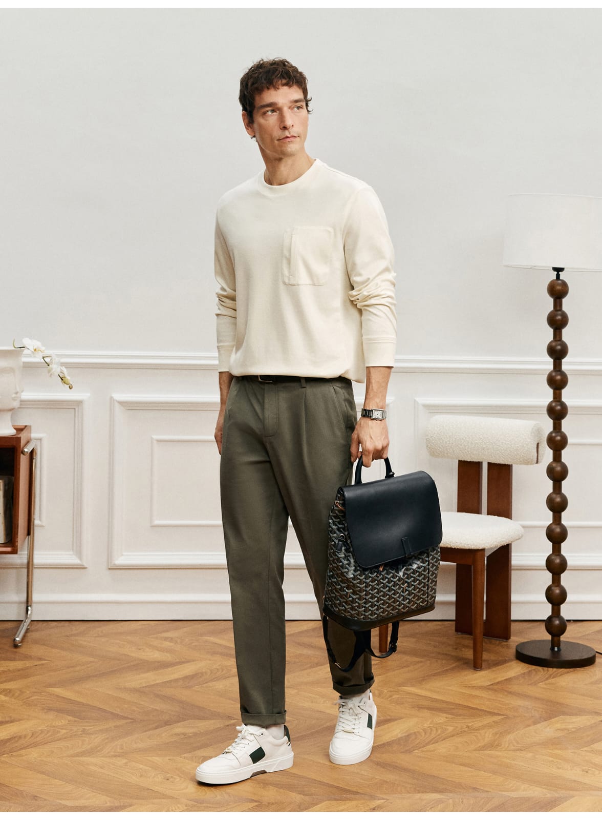 PREMIUM SUPIMA COTTON JACQUARD LONG SLEEVE T-SHIRT