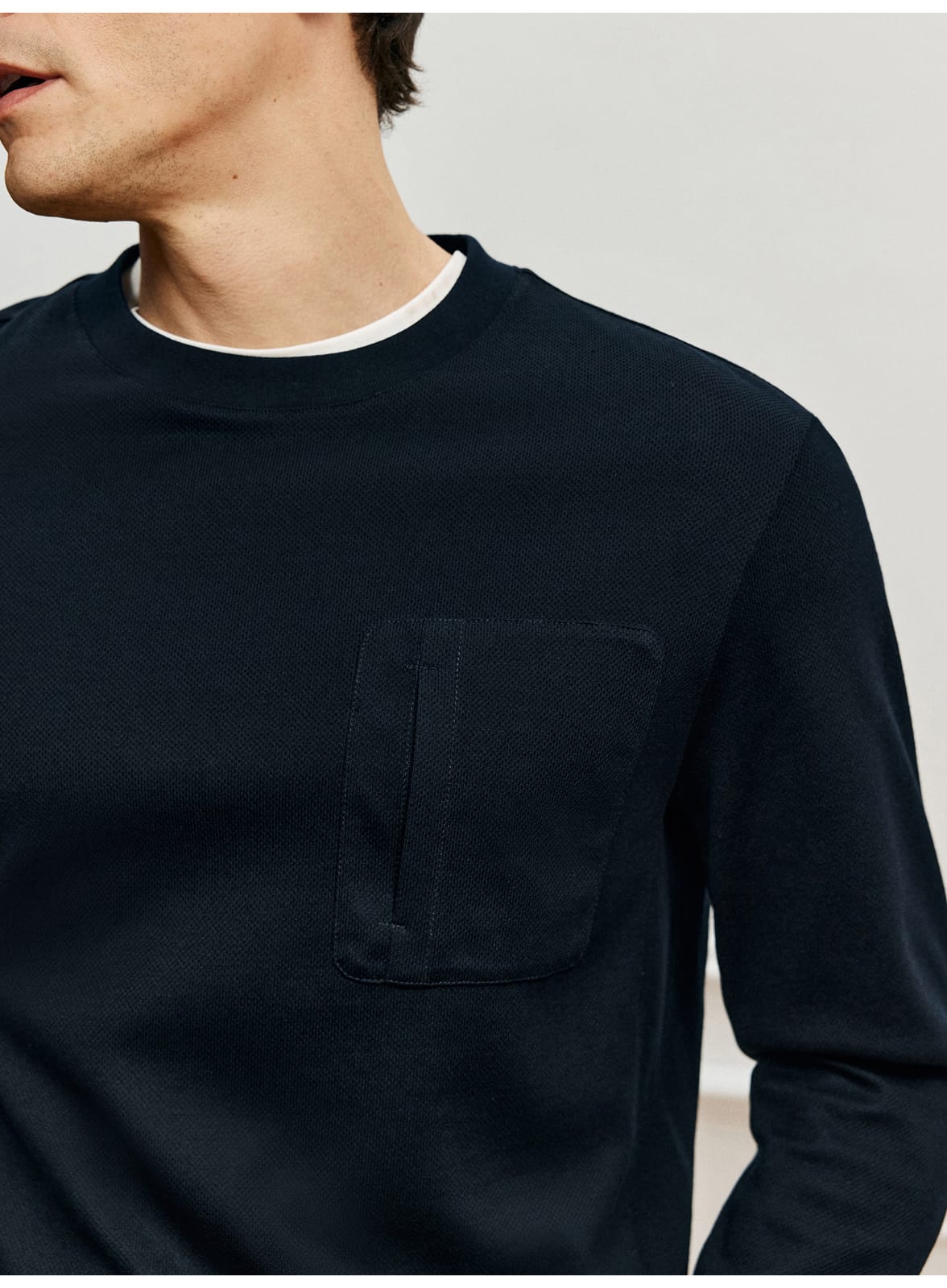 PREMIUM SUPIMA COTTON JACQUARD LONG SLEEVE T-SHIRT