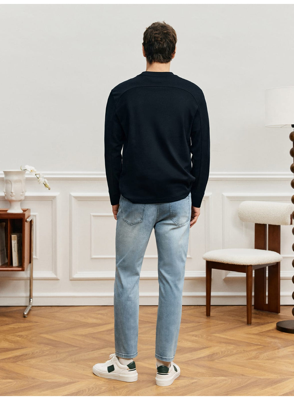 PREMIUM SUPIMA COTTON JACQUARD LONG SLEEVE T-SHIRT