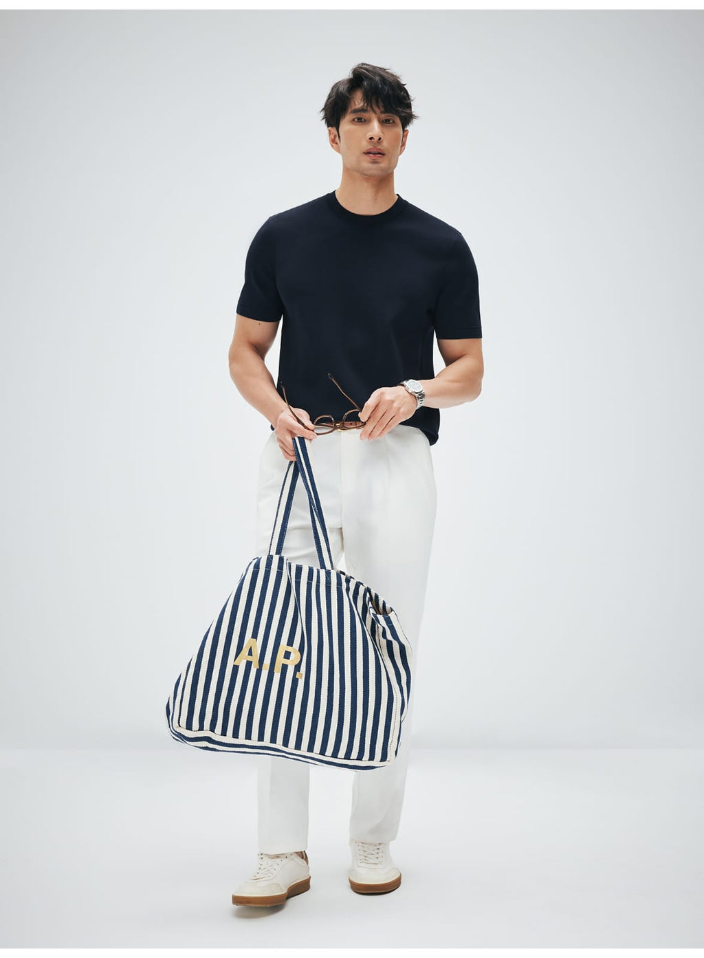 MINIMALIST HIGH-END WOVEN WOOL COTTON BLEND SUMMER T-SHIRT
