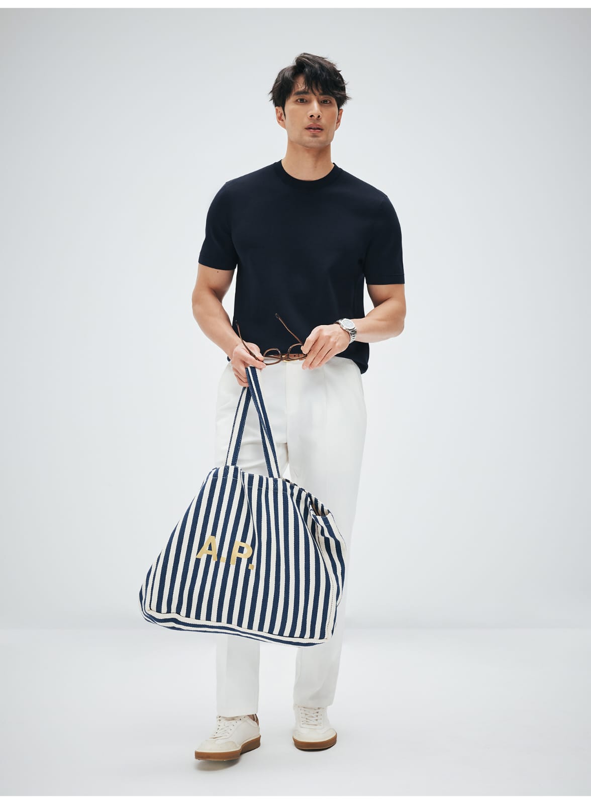 MINIMALIST HIGH-END WOVEN WOOL COTTON BLEND SUMMER T-SHIRT