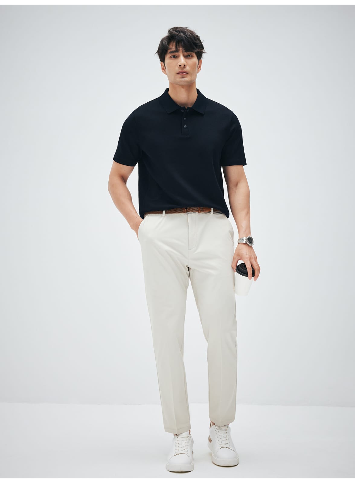 HIGH END SUPIMA COTTON LAPEL POLO SHIRT