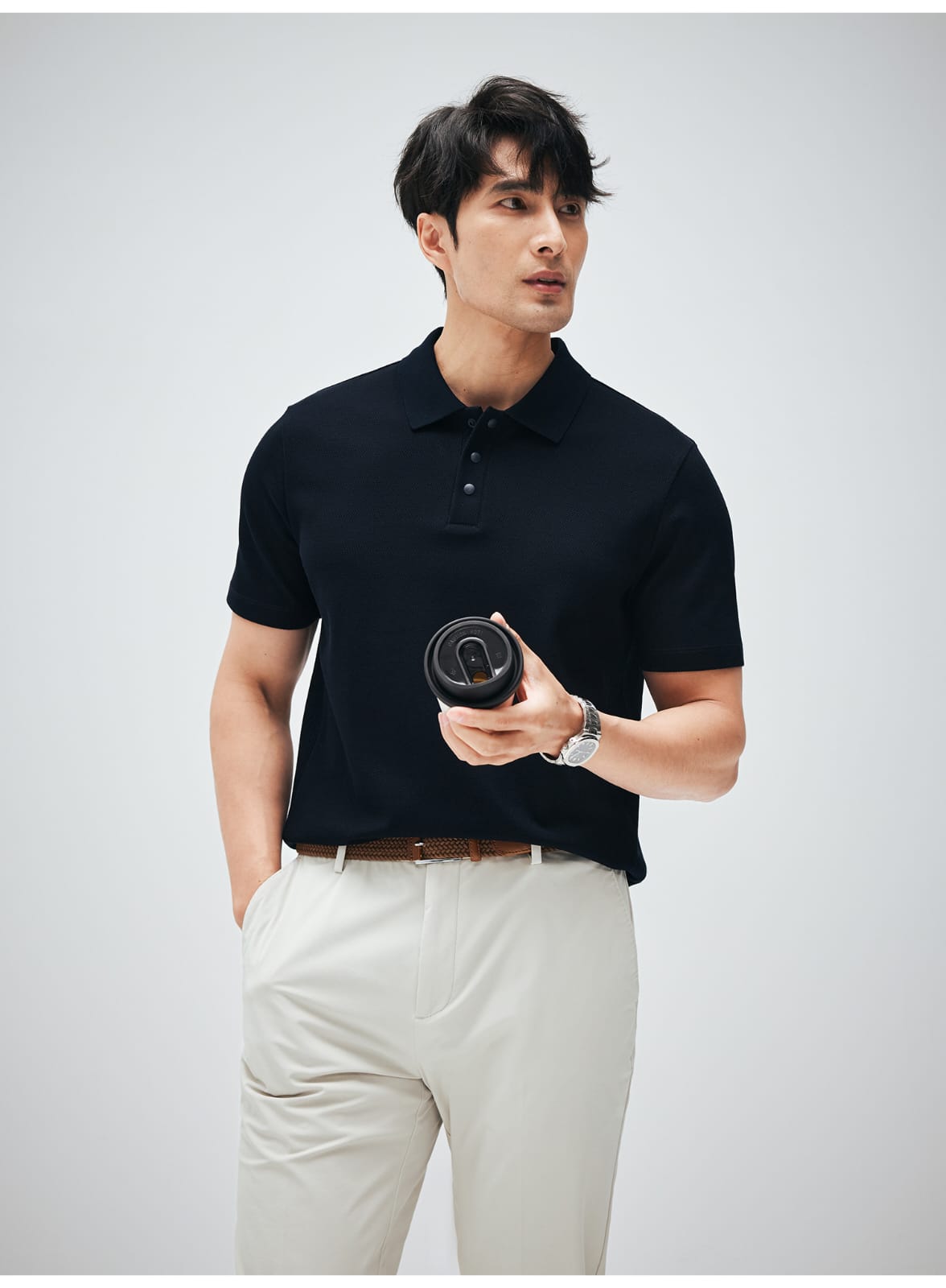 HIGH END SUPIMA COTTON LAPEL POLO SHIRT