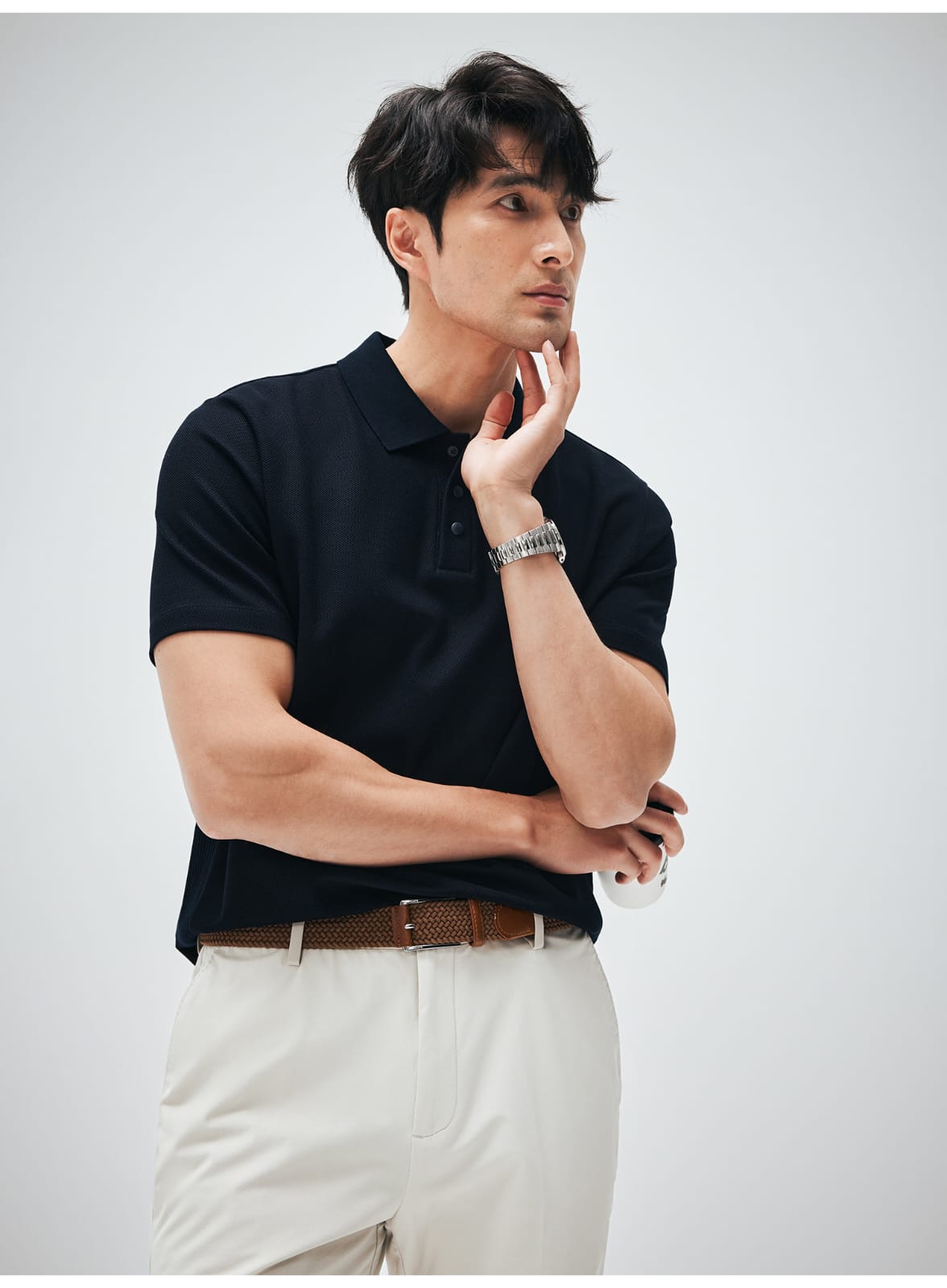 HIGH END SUPIMA COTTON LAPEL POLO SHIRT