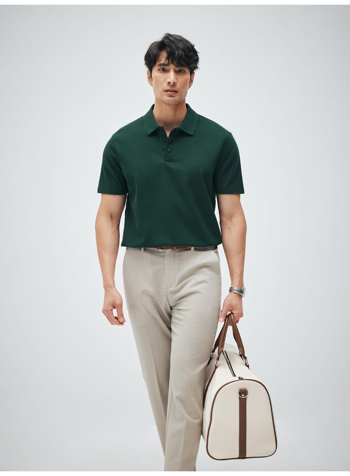 HIGH END SUPIMA COTTON LAPEL POLO SHIRT