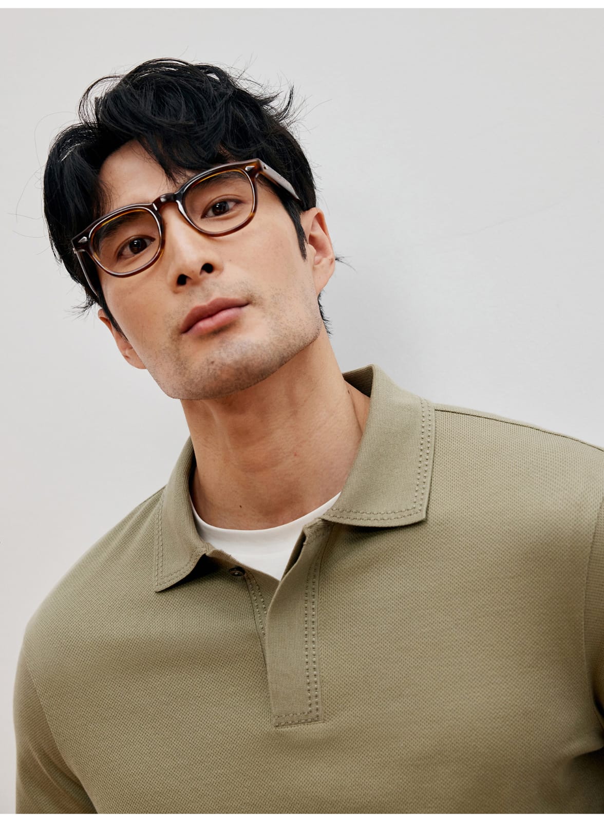 ELEGANT SUPIMA COTTON LONG SLEEVE POLO SHIRT
