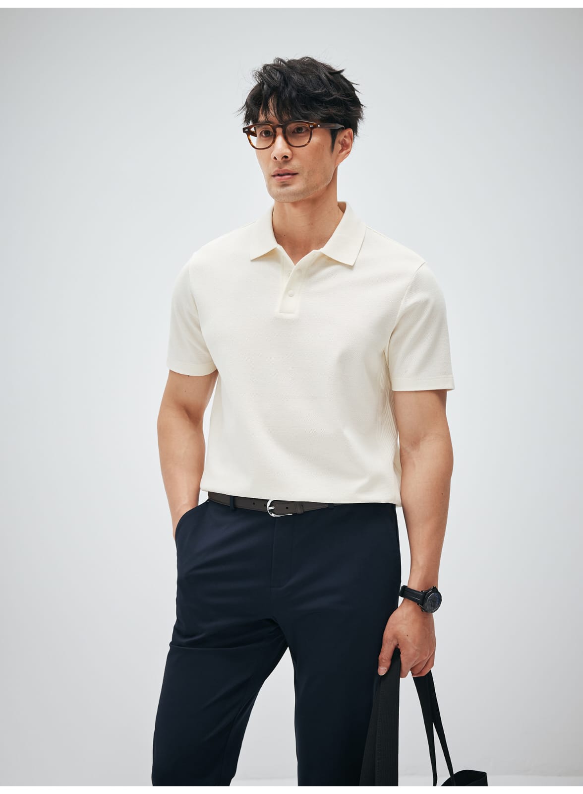 HIGH END SUPIMA COTTON LAPEL POLO SHIRT