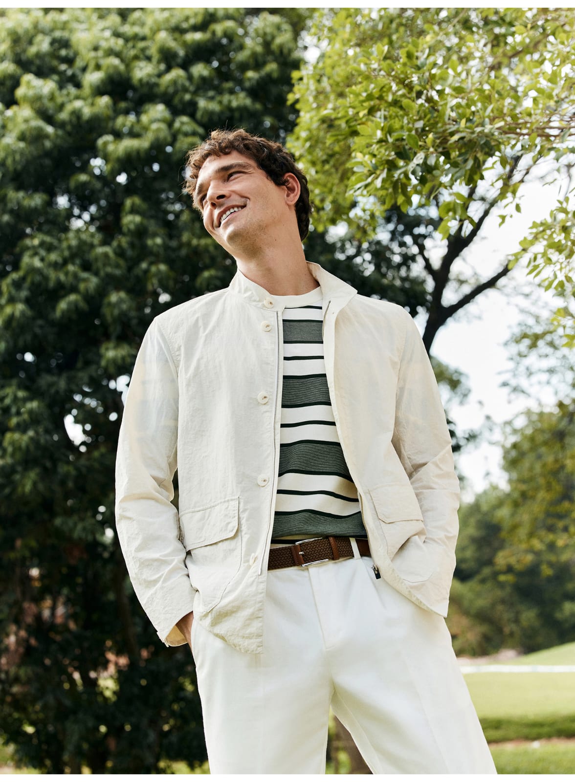 ITALIAN GENTLEMAN WRINKLE-TEXTURE LIGHTWEIGHT EASY-CARE COLLAR JACKET