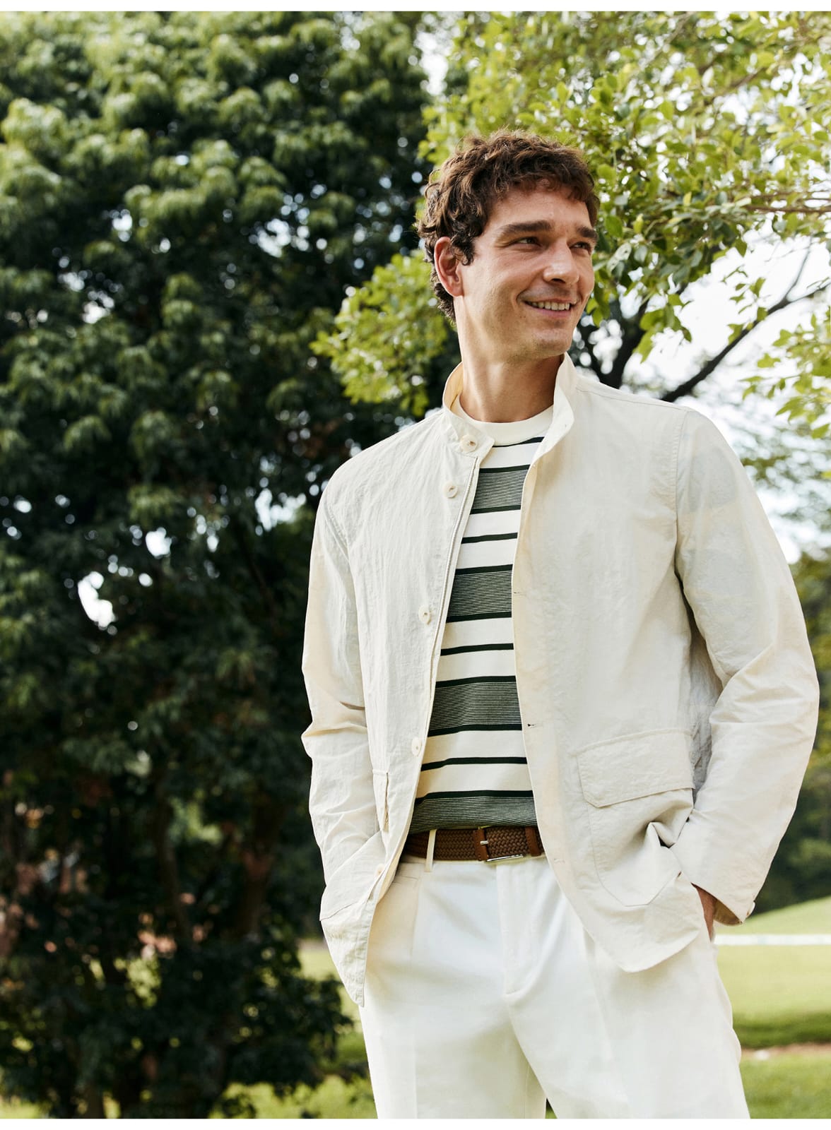 ITALIAN GENTLEMAN WRINKLE-TEXTURE LIGHTWEIGHT EASY-CARE COLLAR JACKET