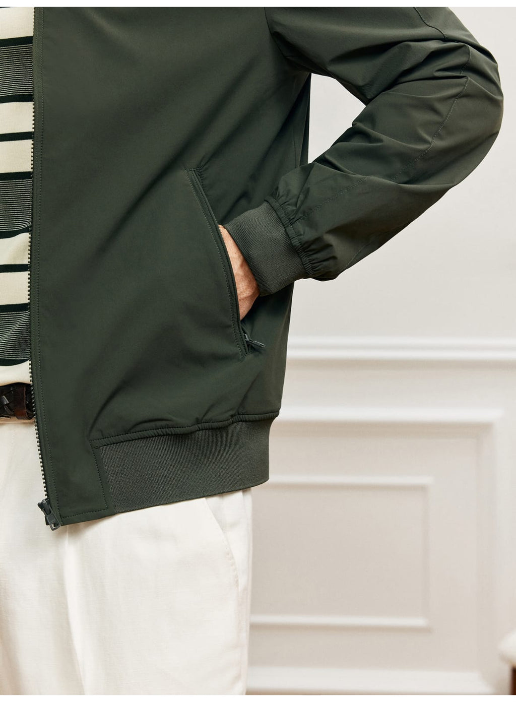 URBAN HARRINGTON SLEEK WRINKLE-RESISTANT WATERPROOF SPRING COLLAR JACKET