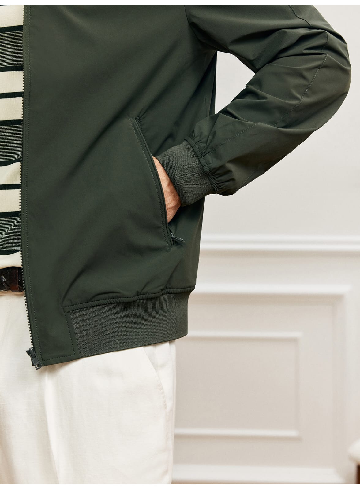URBAN HARRINGTON SLEEK WRINKLE-RESISTANT WATERPROOF SPRING COLLAR JACKET