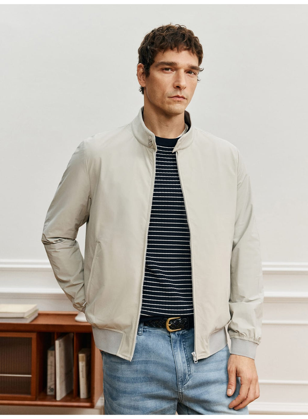 URBAN HARRINGTON SLEEK WRINKLE-RESISTANT WATERPROOF SPRING COLLAR JACKET