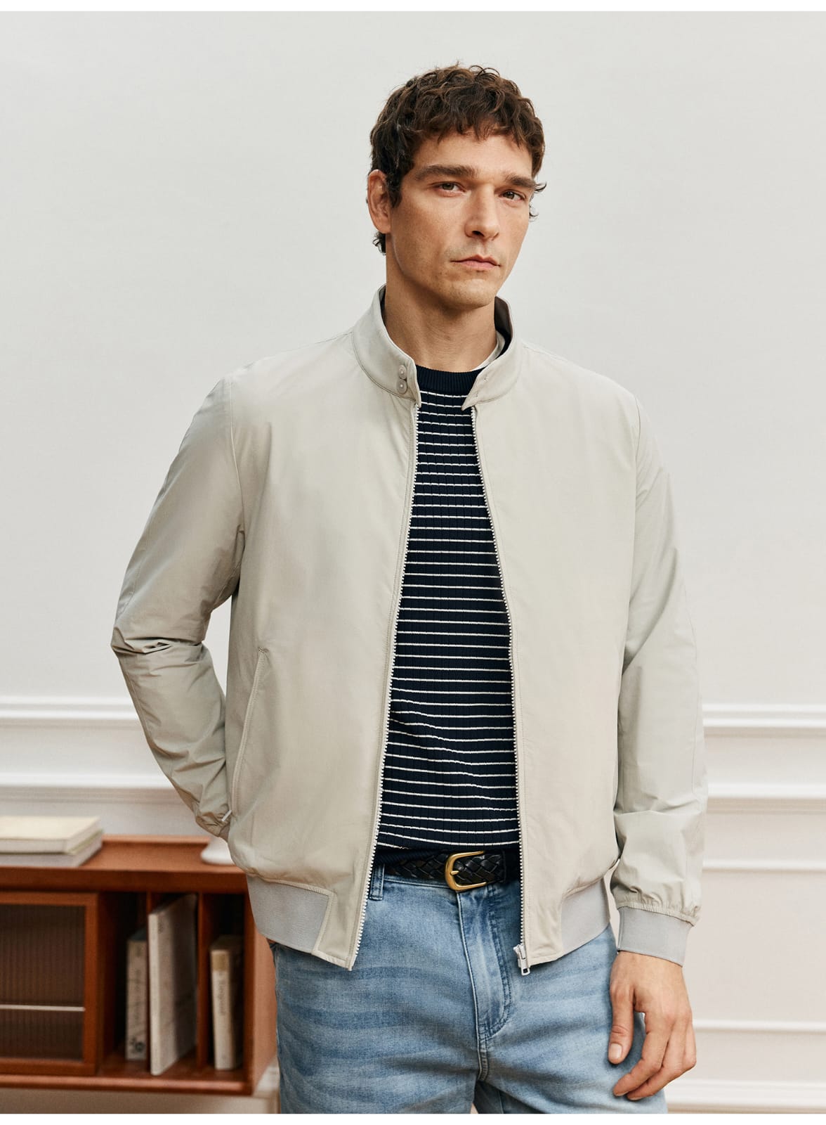 URBAN HARRINGTON SLEEK WRINKLE-RESISTANT WATERPROOF SPRING COLLAR JACKET