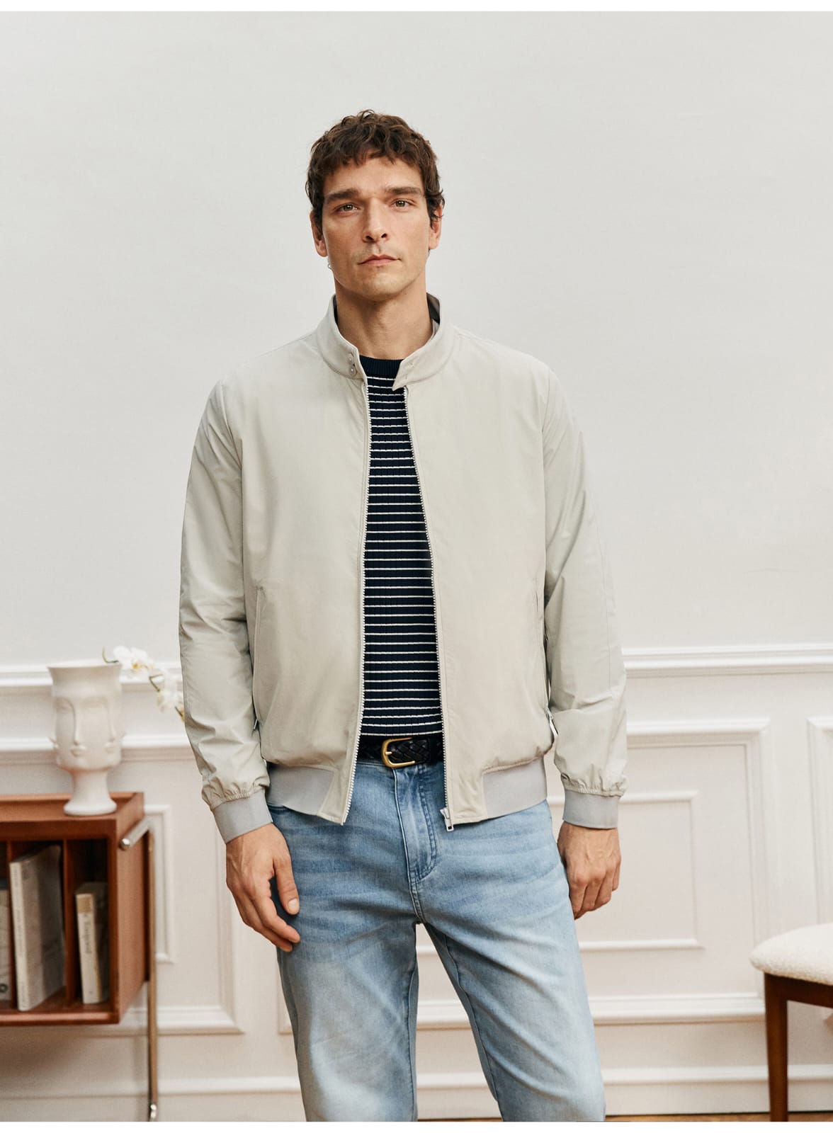 URBAN HARRINGTON SLEEK WRINKLE-RESISTANT WATERPROOF SPRING COLLAR JACKET