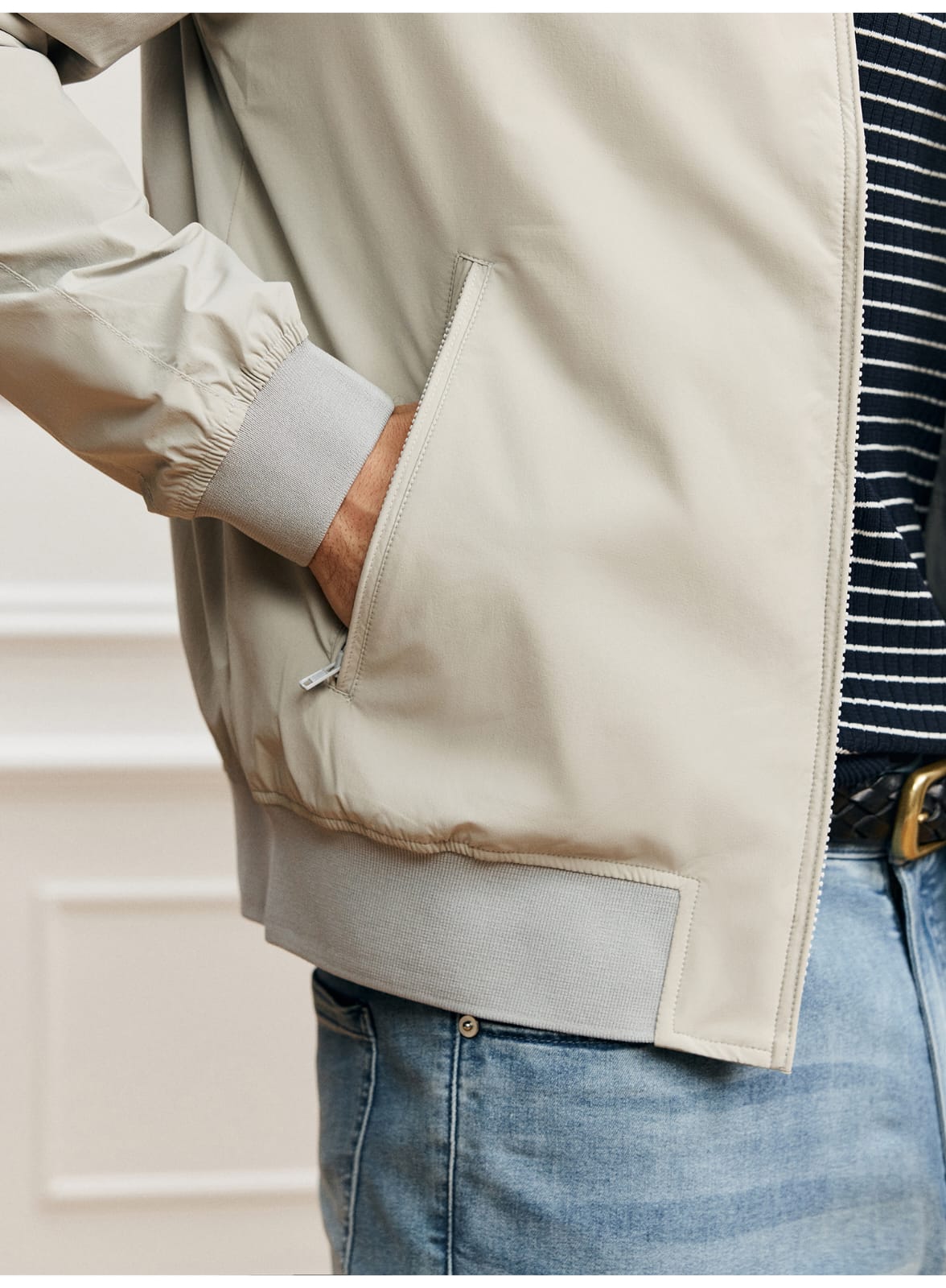 URBAN HARRINGTON SLEEK WRINKLE-RESISTANT WATERPROOF SPRING COLLAR JACKET