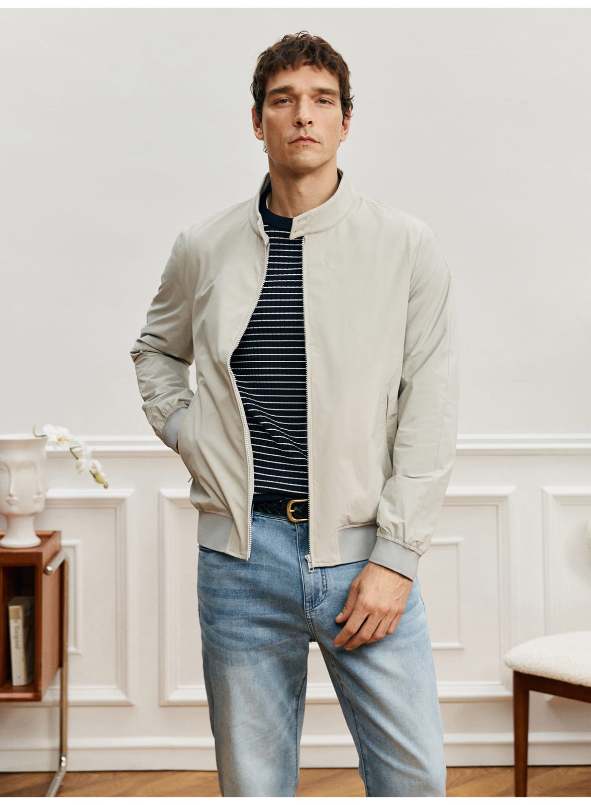 URBAN HARRINGTON SLEEK WRINKLE-RESISTANT WATERPROOF SPRING COLLAR JACKET