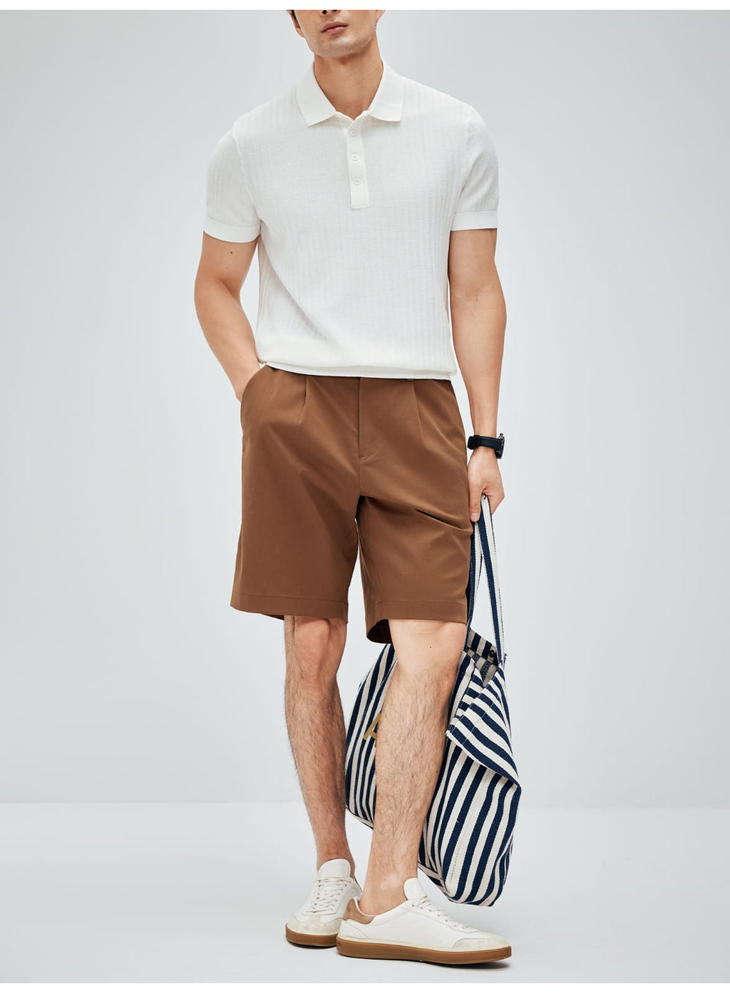 MINIMALIST HIGH-GRADE COTTON LYOCELL FABRIC RELAXED FIT SHORTS