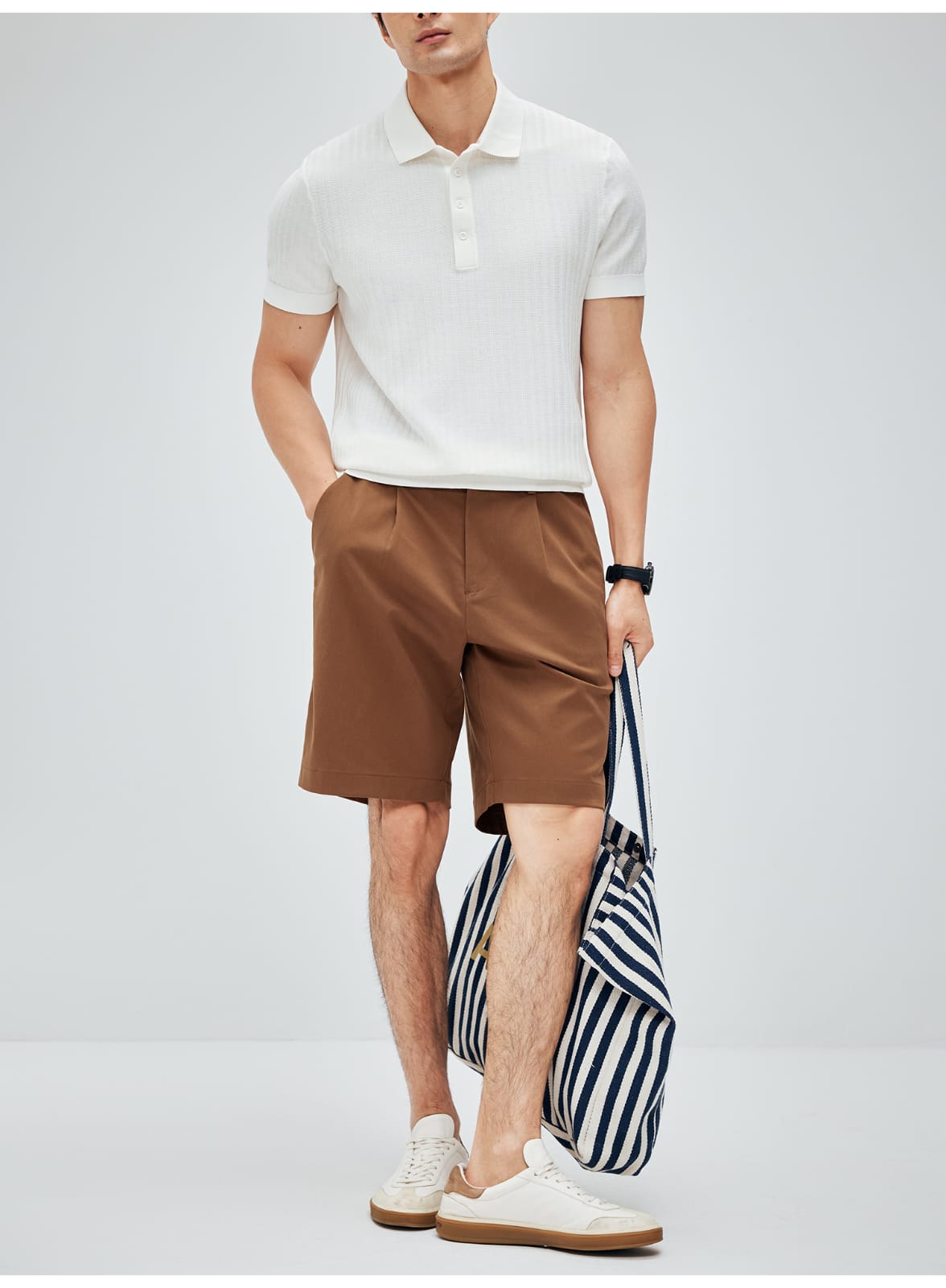 MINIMALIST HIGH-GRADE COTTON LYOCELL FABRIC RELAXED FIT SHORTS
