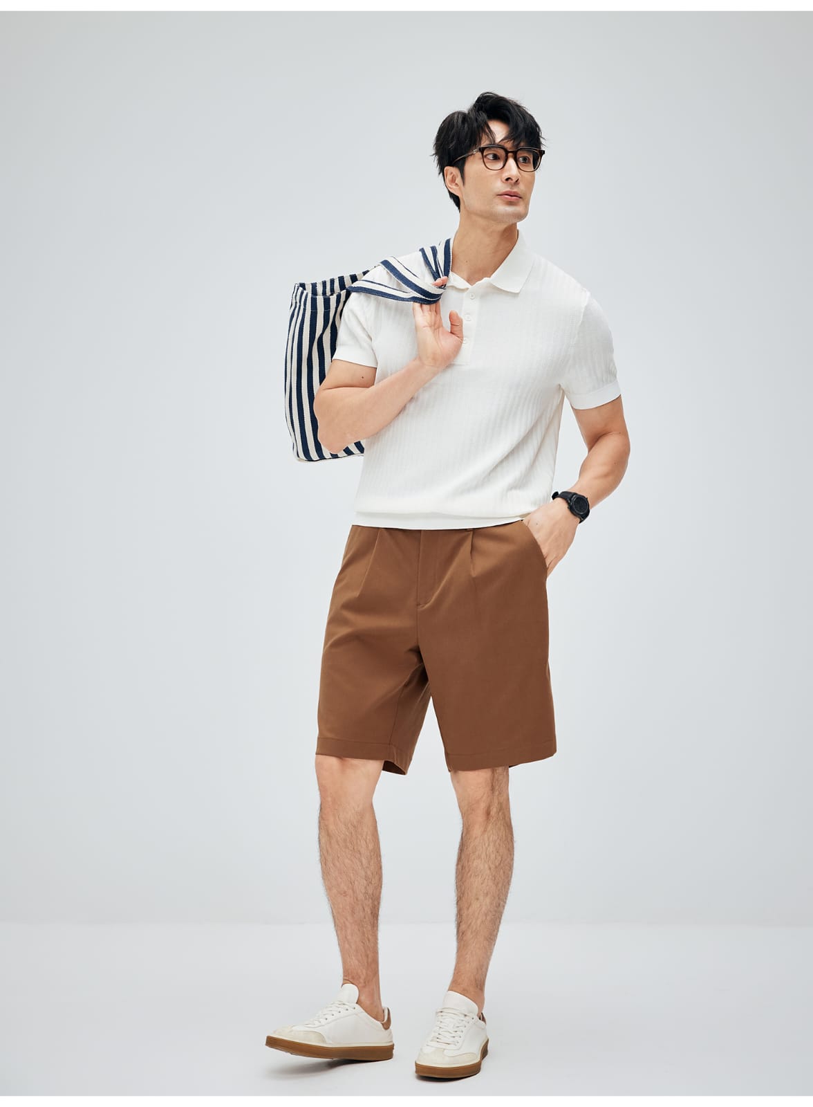 MINIMALIST HIGH-GRADE COTTON LYOCELL FABRIC RELAXED FIT SHORTS