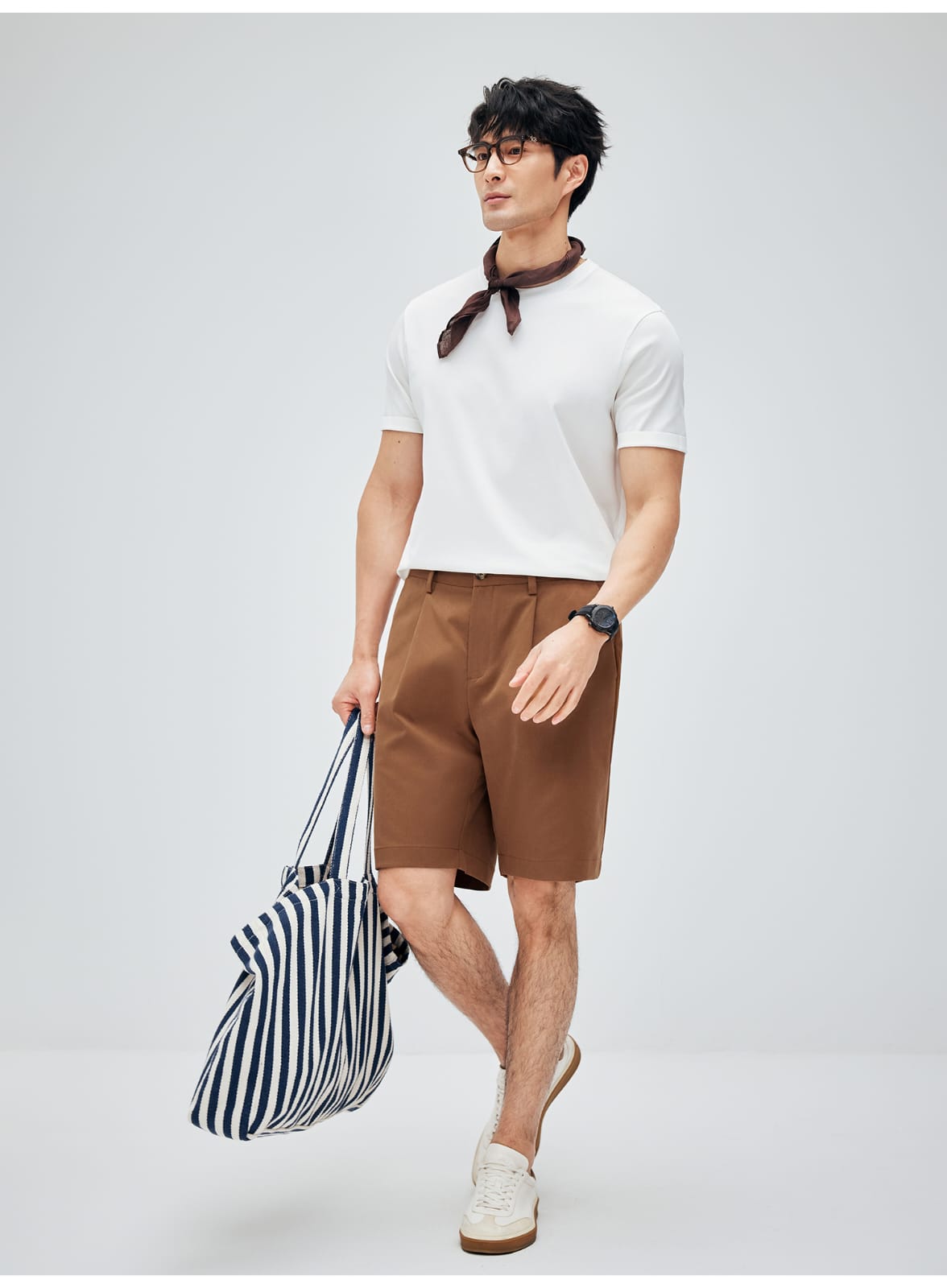 MINIMALIST HIGH-GRADE COTTON LYOCELL FABRIC RELAXED FIT SHORTS